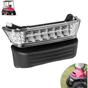 Drive-up Golf Cart LED Headlight, 12V Head Light with Bumper for Club Car Precedent 2004-Up Electric Models Replacement OEM 102524801 1025248-0