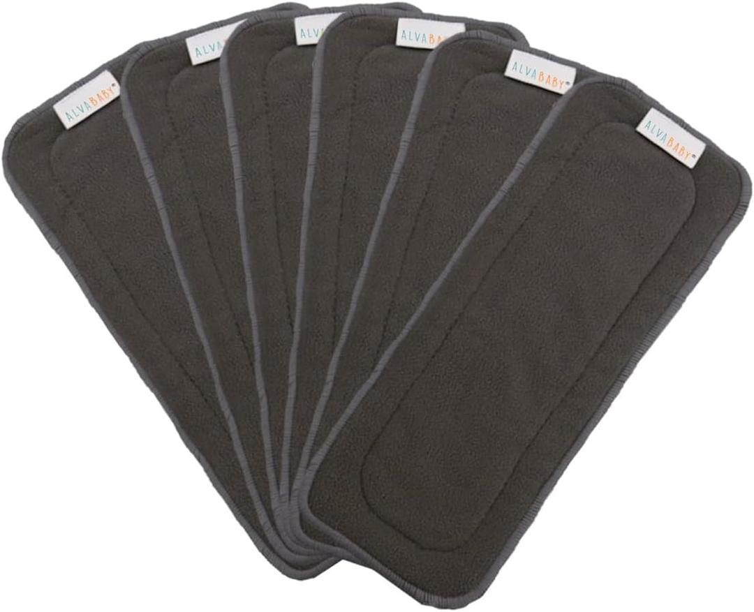 ALVABABY Reusable 5 Layers 6 Pack Inserts for Baby Cloth Diaper and Cloth Diapers Covers 6ZTN