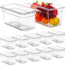 Yinder 12 Pack Plastic Food Pan 1/3 Size Commercial Food Storage Containers Pans Clear Stackable Restaurant Hotel Pans for Kitchen Fruits Vegetables Beans Corns(6 Inches High, 2.25 Gallon)