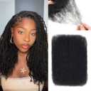Afro Kinky-Curly Human Hair Bulk for Twists, 18 Inch 50g Bulk Hair for Dreadlock Extensions Repair Locs Braiding, 100% 4C Human Bundles Hair(Black) (1b)