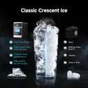 EUHOMY LunaArc Crescent Ice Maker Countertop, 16Pcs Ready in 12Mins, 1600Pcs/Day, Auto Deep Cleaning, Timer, Adjustable Ice Thickness, Portable Ice Cube Maker for Whiskey/Coffee/Soft Drinks