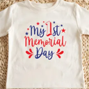 JingleFolk My 1st Memorial Day Toddler T-Shirt Patriotic Baby Shirt 4th of July Tee for Babies Infant Outfit 1T