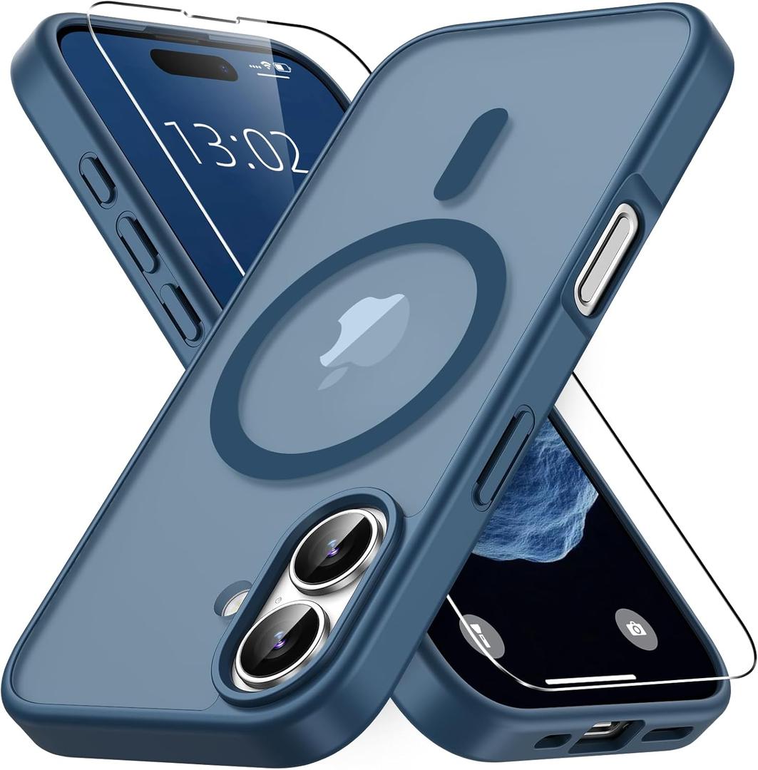 Vansdon for iPhone 17 Case, Compatible with MagSafe, Magnetic Translucent Matte Slim Protective Cover with 1 Screen Protector - Military-Grade Drop Protection (Blue)
