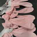 Peryiter 4 Pcs Easter Bunny Chair Covers Set Cute Pink Rabbit Ears Chair Back Covers with Bow Removable Stretch Slipcovers for Home Easter Spring Dinning Table Birthday Restaurant Party Decor