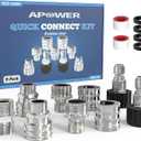 Pressure Washer Quick Connect Kit, M22-14mm to 3/8" Male Female Quick Disconnect Kit for Power Washer, 3/4 Inch Hose Fittings Adapter Set, Stainless Steel, 9 Set