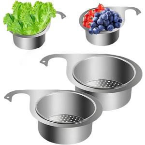 Stainless Steel Swan Sink Strainer Basket Multifunction Kitchen Sink Drain Strainer Colander for Kitchen Waste and Wash Vegtables and Fruits (2PCS)