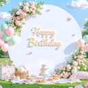 6.6 FT White Round Backdrop Cover for Circle Balloon Arch Stand Stretchy Circle Arch Backdrop Covers for Wedding Arch Baby Shower Birthday Party Photo Shoot Photography Arch Background Decorations