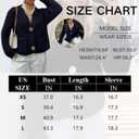 FindThy Womens Cropped Knit Cardigan Long Sleeve Crewneck Button Down Fall Sweater with Pockets (Blue)