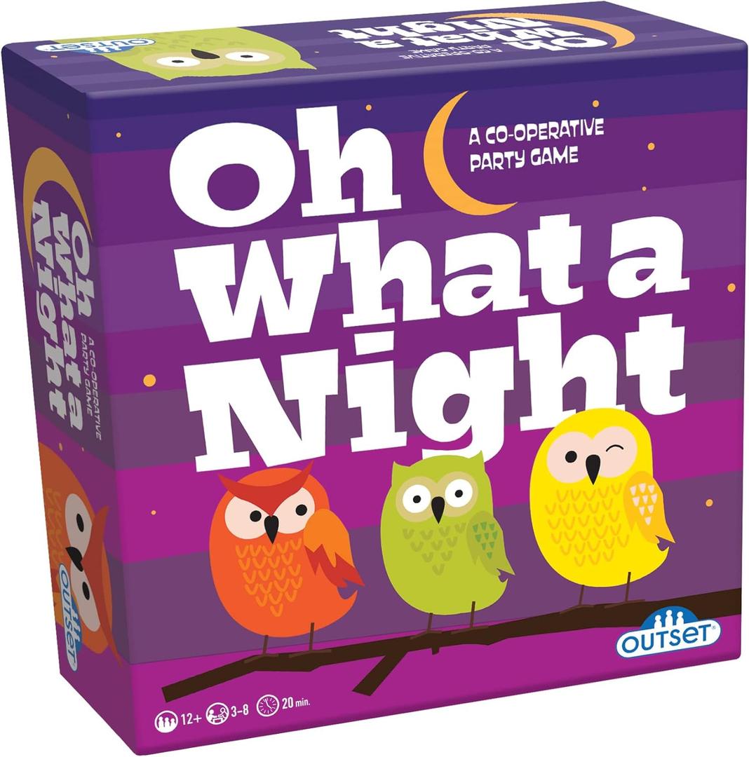 Outset Media Oh What A Night Game - Cooperative Family Party Game, Outset Media, Fun Guessing Game for Parties, Families & Holidays, Wacky Game Night, 3-8 Players, 20-30 Mins, Ages 12+