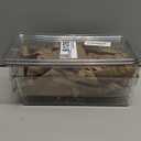 Havawish 4 Pcs Ice Storage Bin for Freezer with Lid and Flexible Scoop Set Plastic Ice Container with Lid Handle for Home Office Fridge Storage (12.4 x 5.91 x 3.94 Inches,Clear)