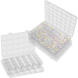 6 PCS Bead Organizer, Small Compartment Organizer Box Charm Plastic Jewelry Storage Container, 24 Grids, 42 Grids, 3 Each