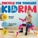 Tricycle for Toddlers 1-3 Years Old Foldable Tricycle for Toddlers Toddler Bike for Boys and Girls Easy to Ride and Steer No Assembly Needed Christmas, 1st Birthday Gifts Boy - Pink - KIDRIM, Small