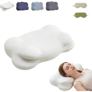 Cloud Pillow, Ergonomic Memory Foam Cervical Neck Support Pillow with Breathable Pillowcase, Dual Height Cloud Align Pillow for Side Back Stomach Sleepers