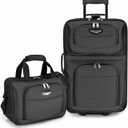 Travel Select Amsterdam Expandable Rolling Upright Luggage, Gray, 2-Piece Set
