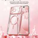 Meifigno Designed for iPhone 17 Pro Max Case 6.9", [Glitter Card & Wrist Strap] [Compatible with MagSafe] [2X HD Screen Protectors] Surround Raised Lens Protection for 17 ProMax Phone Case, Rose Gold