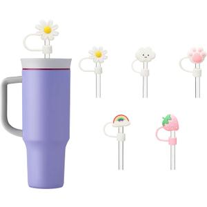 Straw Cover Compatible With Owala 40oz,Straw Covers Cap Compatible With Owala Cup 40 oz, Dust-Proof Reusable Tumbler Straw Cover,Silicone Straw Topper Accessories(6PCS)