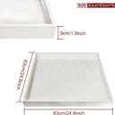 25 * 25 inches Leather Rectangle Serving Tray with Hole Handles,High-End Light Large Service Tray for Ottoman Tray, Tea, Food, Butler - Countertop, Kitchen,Family Dinner, Picnic(White)