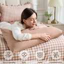 BDEUS 7 Pieces Gingham Ruffle Comforter Set King Size, Brown Grid Tartan Bedding Set, Soft Breathable Fabric Comforter with Flat Sheet, Fitted Sheet, 2 Pillowcases & 2 Shams, 104"X90"