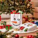 Threlaco 60 Pcs Christmas Non Woven Gift Bags Bulk with Handles Snowman | Reusable Merry Christmas Bags, with Handle Party Favors, Candy Goodie Treat Bag, Xmas Santa Holiday Gifts,9.84x7.87x3.94 Inch, 1 Count