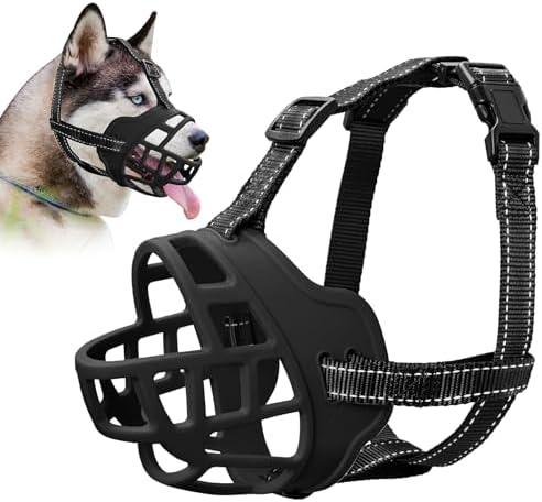 ODRIEW Dog Muzzle for Large Sized Dog - Medium Sized Dogs, Small Basket Muzzle to Prevent Biting - for Barking, Breathable, Allows Panting, Drinking, Suitable for Grooming Training. (Black)
