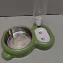 Dog Bowls, Cat Food and Water Bowl Set with Water Dispenser and Stainless Steel Bowl for Cats and Small Dogs  Green