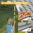 LAANPOLE Gutter Cleaning Tools from The Ground, 24FT Reach Rain Cleaner with Bendable Wand and Quick Connect Adapter for Garden Hose