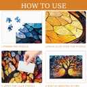 Stained Glass Puzzles for Adults 1000 Pieces - Mosaic Tree of Life Jigsaw Puzzles with Puzzle Glue, Colorful Difficult Jigsaw Puzzles, Challenging and Fun Hard Puzzle for Adults