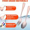 2 x 12 PCS Spoon and Fork Flatware Set, Rose Gold Silverware Cutlery Set, Stainless Steel Tableware 6 Forks (5.35 inch), 6 Spoons(5.25 inch) for Kitchen and Restaurant Mirror Polished
