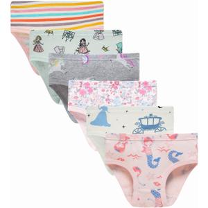 Hahan Girls Soft Panties Toddler Girls Cotton Underwear Kids Briefs 5-6Y