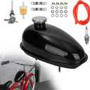 3L 0.79 Gallon Mini Bike Gas Tank Fuel Tank with Cap & Spark Plug & Petcock & Fuel Line & Fuel Filter for 2 stroke 49cc 60cc 66cc 80cc Engines Motorized Bicycle Motor Bikes