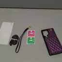 Phone Case for Samsung Galaxy S25 Ultra 5G Wallet Cell Cover with Tempered Glass Screen Protector Wrist Crossbody Strap RFID Blocking Card Holder S25Ultra 25S S 25 25Ultra 6.9 2025 Women Dark Purple