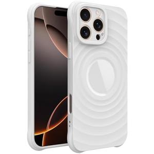 GUNPRIO Case for iPhone 15 Pro, Thin Slim Stylish Ripple Pattern Design, iPhone 15 Pro Protective Cover 6.1 inch, White