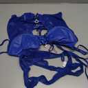 Aranmei Womens Sexy Lingerie Sets with Garter Belt Teddy Bodysuit Leather Underwire and Panty Set Royal Blue Large