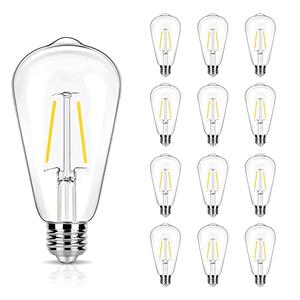 winsaLED 4000K Cool White LED Edison Bulbs 25W Equivalent, Low Wattage 2W ST19 LED Light Bulbs, Replacement Bulbs for Ceiling Light Fixtures, E26 Base, 250LM, Non-dimmable, Pack of 12