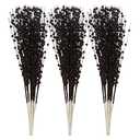 Sea Team 24-Pack Artificial Glitter Berry Stem Ornaments, Decorative Bead Sticks, Glittery Twigs, Picks, Branches for Christmas Tree, Small Vase, Holiday, Wedding, Party (17 Inches, Black)
