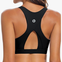 RUNNING GIRL High Impact Sports Bras for Women,Racerback Running Bra Workout Crop Tank Tops Longline Sports Bra Push up, Small , Black 