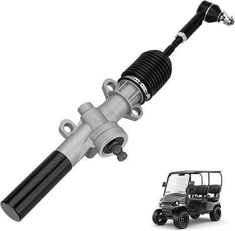 Golf Cart Steering Gear Box Assembly & Steering Rack Compatible with EZGO TXT/MPT 2001-Up Gas & Electric Golf Carts, Replaces 70964G01, 70602G01 - w/Ball Joint & Latch