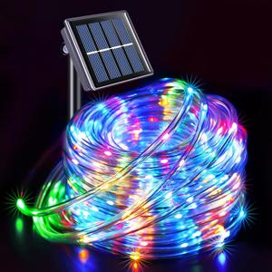 JMEXSUSS Trampoline Accessories 200 LED Trampoline Lights, 66ft IP 65 Waterproof Solar String Lights Outdoor, 8 Modes Solar Rope Light for Garden Yard Ladder Slide Tent Camp(Multicolor)