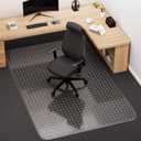 Office Chair Mat for Carpet, 48" x 60" Clear Desk Chair Mat with Lip, Heavy Duty Plastic Floor Protector for Low Pile Carpet, Smooth Easy Glide Under Desk for Office or Home