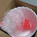 Roshtia 6 Pieces Plastic Popcorn Containers Reusable Buckets 75 oz Popcorn Boxes Bowl with Scoop Retro Style Red Plastic Scoop Set for Movie Theater Night(Stripe)