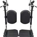 Wheelchair Elevating Legrests Wheelchair Legrest Assembly Padded Calf Pads Universal Wheelchair Replacement Parts Black 1 Pair (Black+Leg pad)