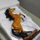 FUNSXBUG 19 Inch Large Horse Statue Figurines - Resin Standing Fighting Horse Sculpture Home Office Decoration Tabletop Decor Ornaments (Brown)