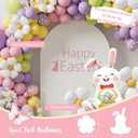 Easter Party Decorations Kit, Happy Easter Bunny Party Supplies for Home Indoor Decor, Spring Balloon Garland Banner, Cake Cupcake Toppers, Backdrop Tablecloth for Easter Garden Party Decorations Set