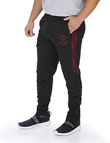 Zubaz Men's NFL Track Pant, S, Black Red