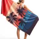 Eunzel 2 Pack Microfiber Beach Towel, Quick Dry Travel Towel Large Sand Free Towel for Beach, Camping, Swim Pool, Gym, Sports& Yoga 71"x32", Retro Tropics/Tropical Sunset