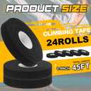 2 x Nuanchu 24 Rolls Athletic Finger Tape, 0.5 Inch x 45 ft Sports Tape for Rock Climbing, Volleyball, Basketball & Jiu Jitsu, Flexible Finger Support for Training and Spring Sports, Black