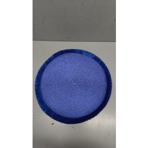 AHHFSMEI Round Braided Placemats 15 Inch Round Table Mats for Dining Tables Natural Woven Heat Resistant Place mats Set of 4 (Navy Blue)