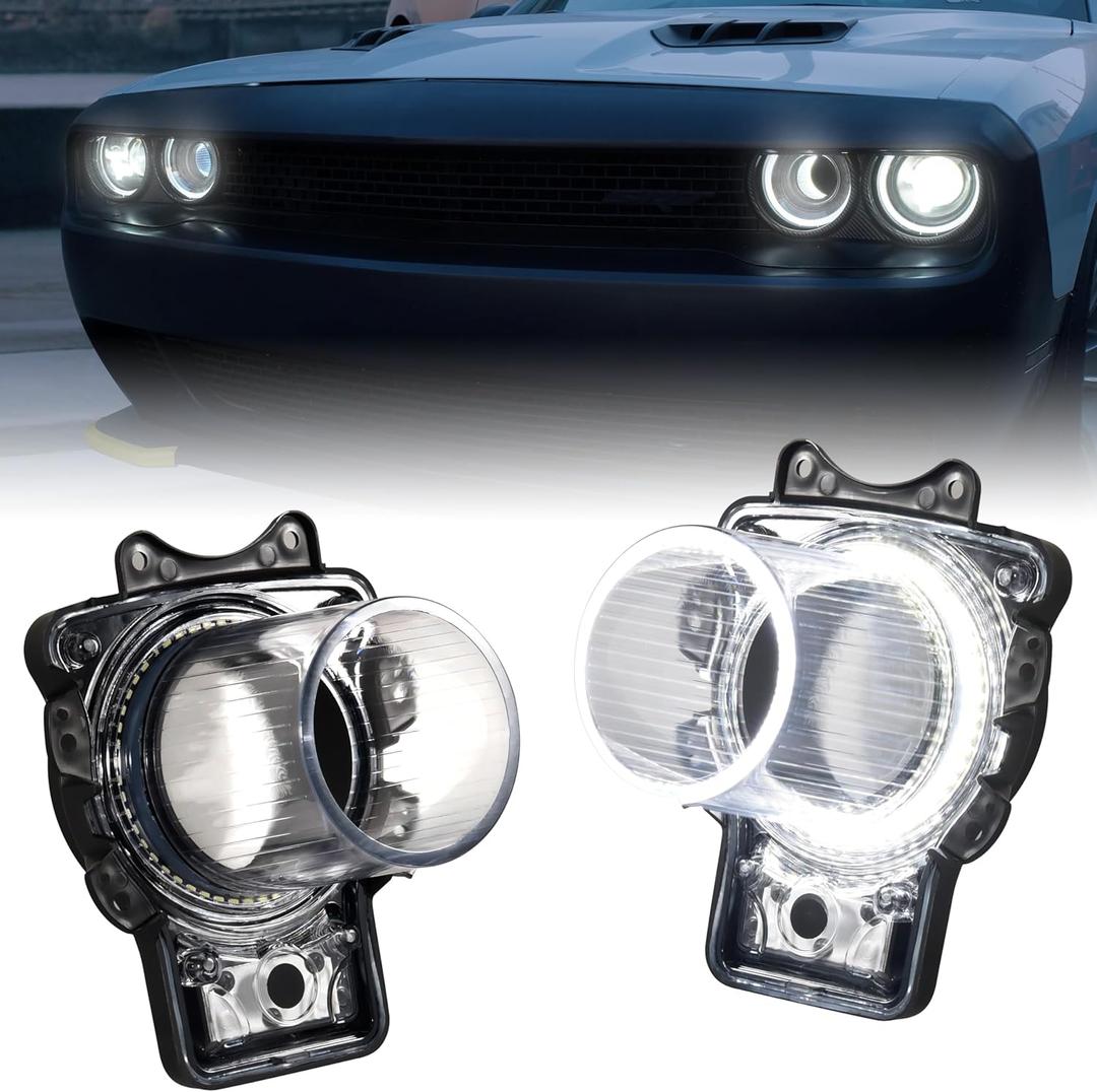 KEWISAUTO Headlights Bulbs for 2015-2020 Dodge Challenger, LED Head Lamps Air Inserts Assembly Head Light Bulb for Dodge Challenger 2015-2020 Accessories - 2PCS, White