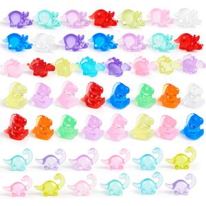 JOYIN 50 Pcs Mini Dinosaur Figures, Tiny Dinosaur Figurines for Slime Charms for Crafts, Mini Resin Animals to Hide, DIY Miniature Scenes, Party Favors, Vase Filler