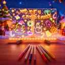 LED Drawing Board 11.8"x7.9", USB Rechargeable Acrylic Dry Erase Glow Message Board with 7 Colored Markers, Cleaning Cloth & Triangular Stand, Classroom, Office & Home Night Light Decor